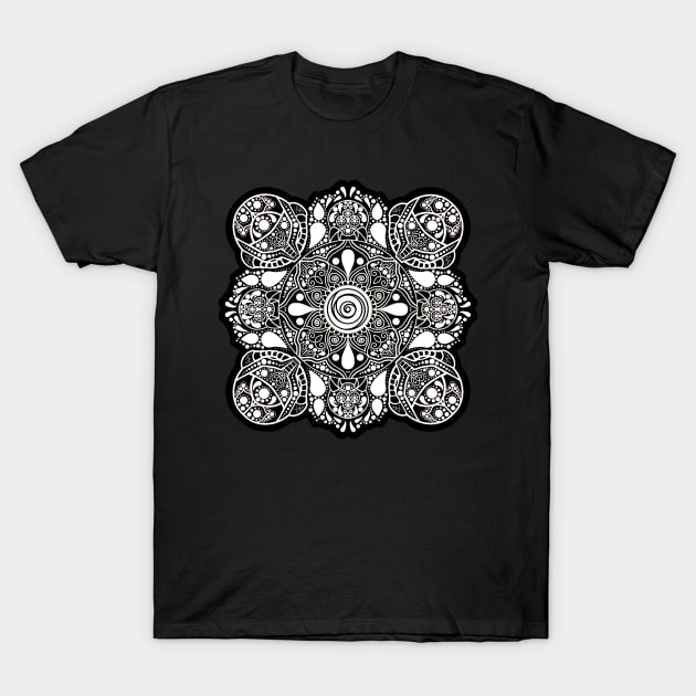 Metroid mandala black and white T-Shirt by AustomeArtDesigns